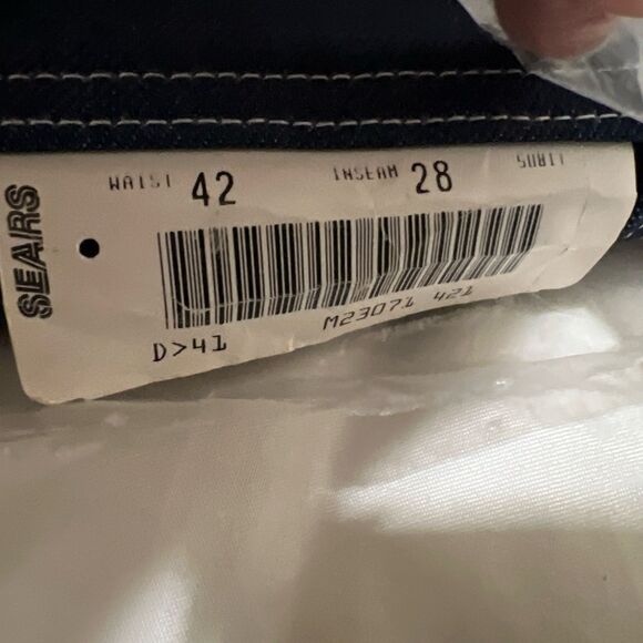 Vintage TOUGHSKINS Union USA Made Denim Blue Jean Bib Overalls Size 42x28 NOS - Picture 6 of 12